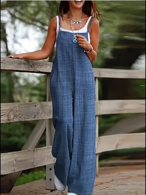 Casual dames jumpsuit mouwloos - Blue