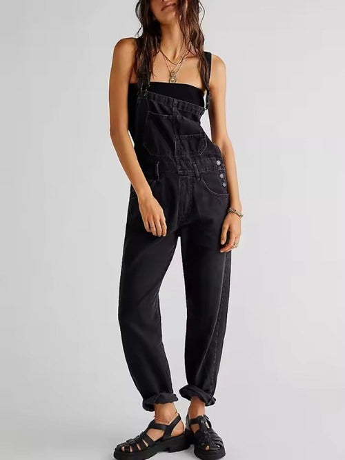 Casual spijker overall dames - Black