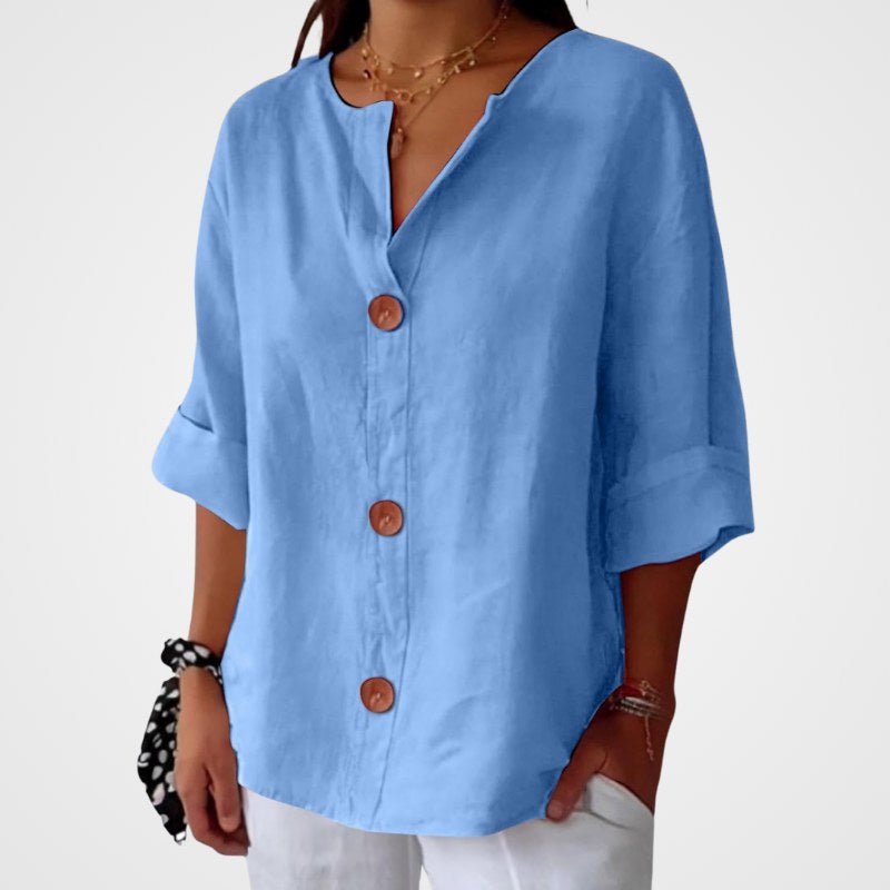 Women's Summer Blouse with Loose Fit and Breathable Linen